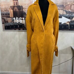 Topshop Mustard Yellow Long Coat